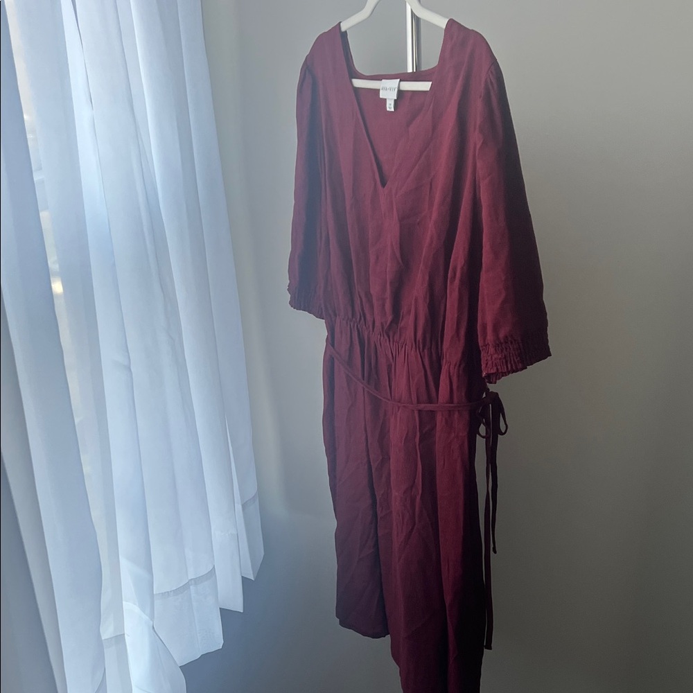 Ava & Viv Deep Burgundy Midi Dress